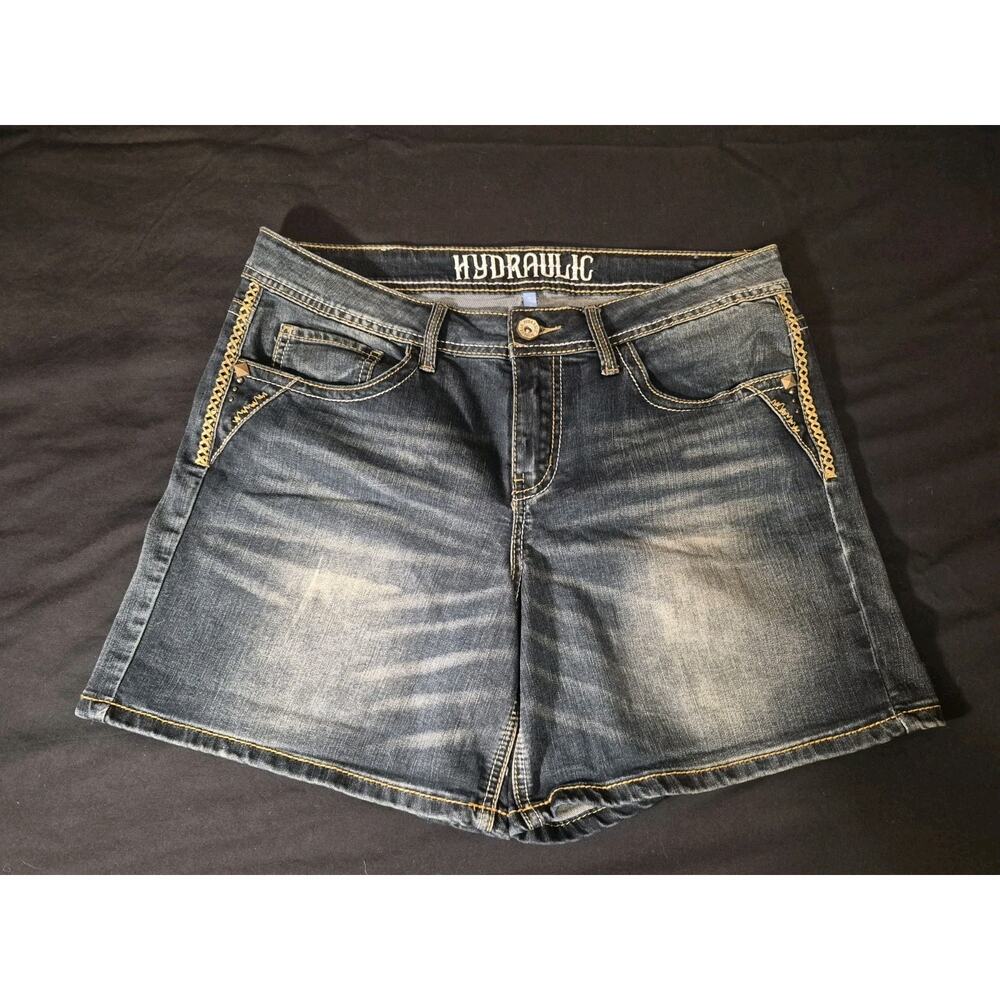 Hydraulic Womens Denim Nolita Shorts Size 12 Dark Wash 6in Inseam